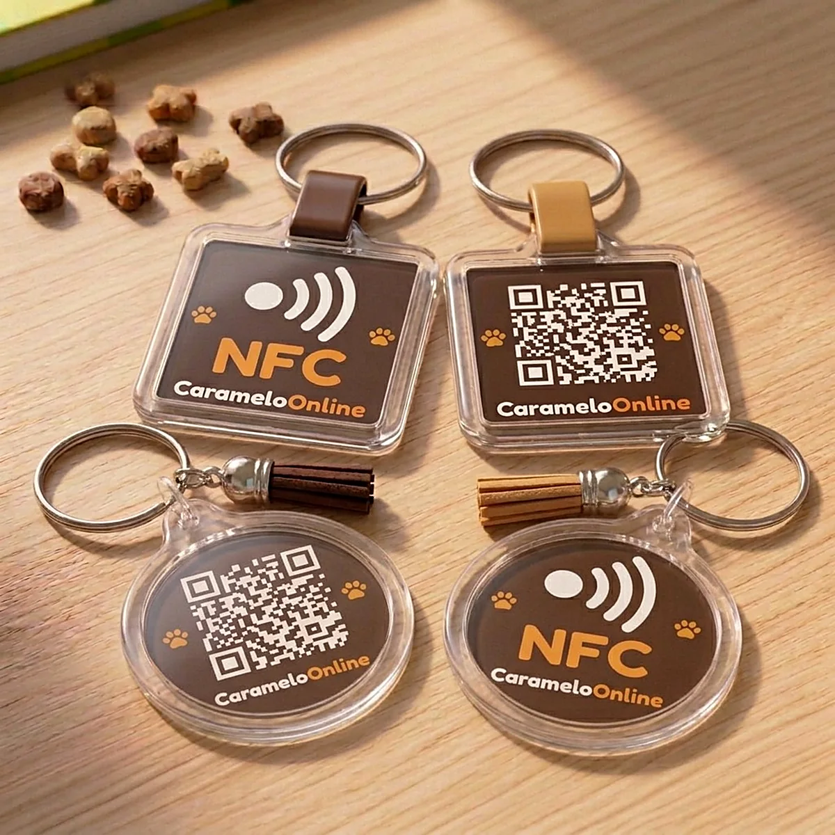 Medalhas NFC Caramelo Online, redonda e quadrada